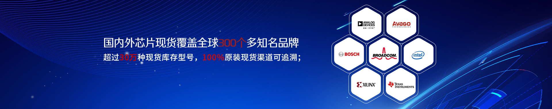 芯火半导体-国内外芯片现货覆盖全球300个多知名品牌，超过30万种现货库存型号，100%原装现货渠道可追溯